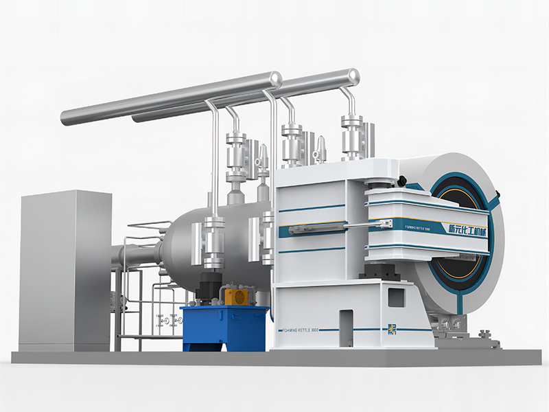 Horizontal foaming kettle